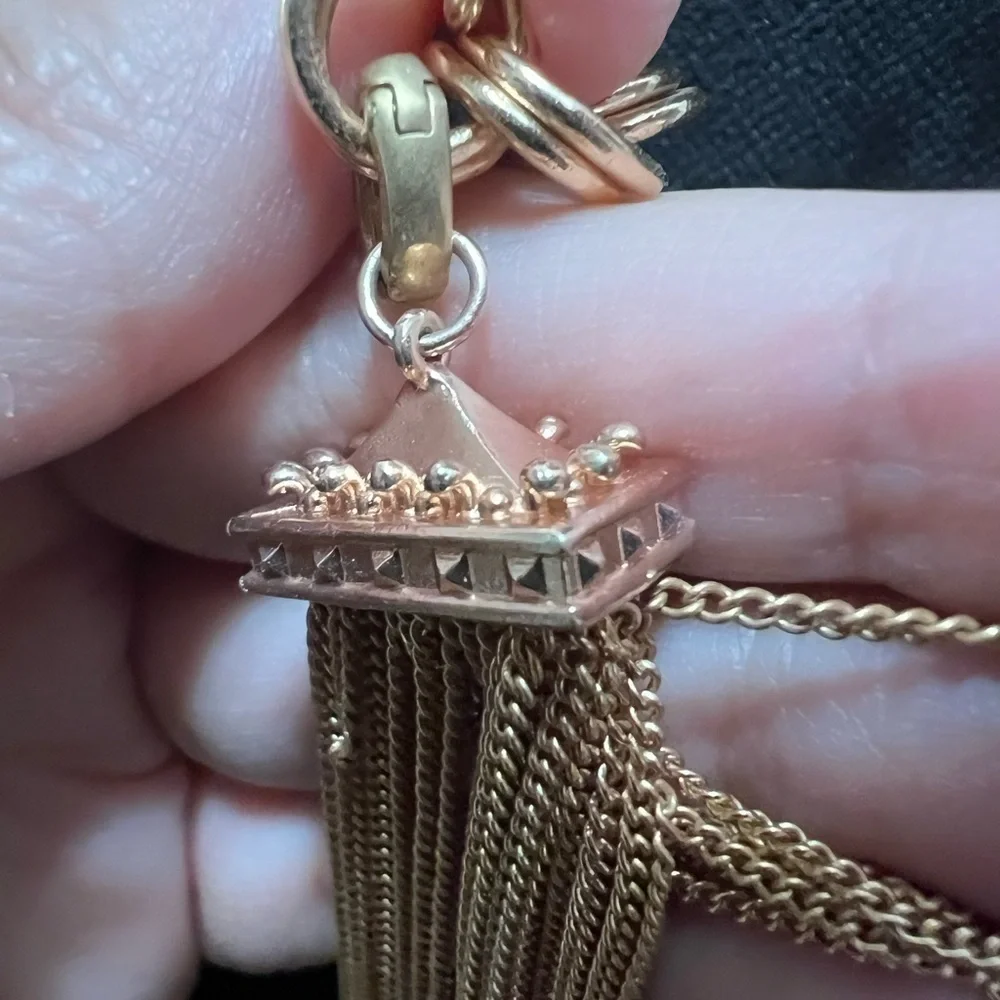 Kendra Scott Athena Charm Necklace with Detachable Tassel Charm Rose Gold